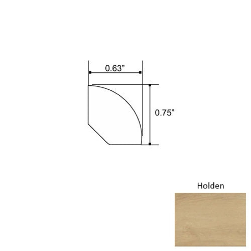 Seaside Holden Laminate Wood Moulding / Trim - 94" Quarter Round - Embossed