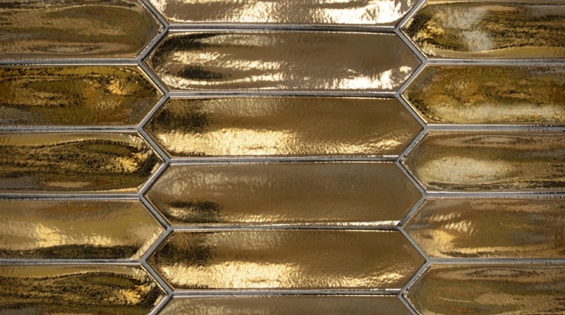 Lanse Gold Picket Ceramic Tile - Glossy - 2" X 10"