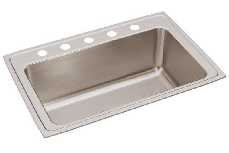 Dlrs3322125 Lustertone Classic Stainless Steel Drop In Single Bowl Kitchen Sink - 33" X 22" X 11 5/8" With 5 Holes - Stainless Steel
