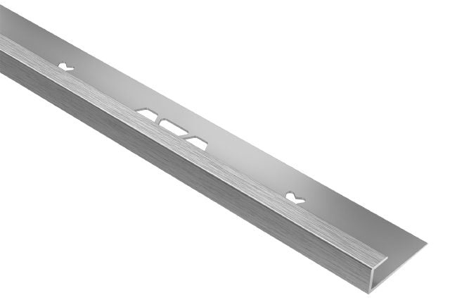 Vinpro S Resilient Metal Tile Edging Trim - Brushed Chrome Anodized Aluminum