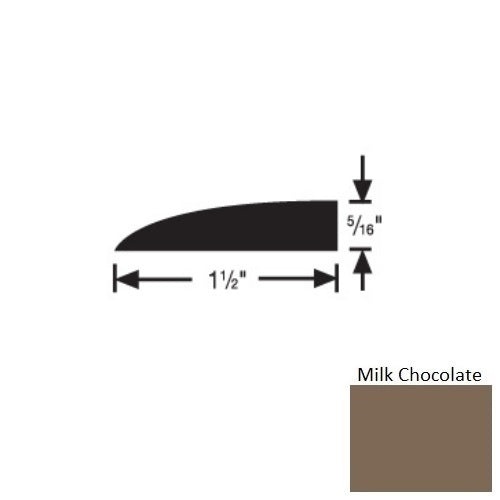 Flextones Milk Chocolate Vinyl 177B Carpet Edge Reducer - 1 1/2" X 12 Ft - Thermoplastic