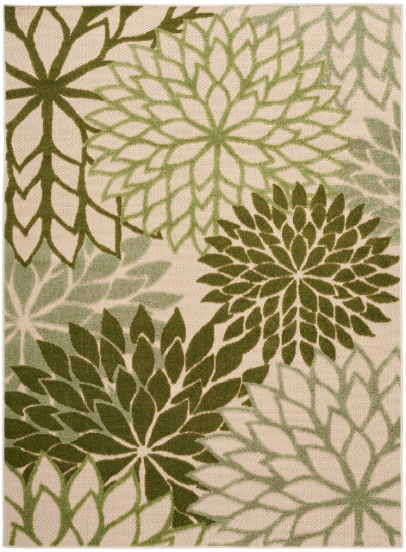 Aloha Ivory Green Alh05 Polypropylene & Polyester Contemporary Area Rug - 3 Ft X 4 Ft - Ivory Green