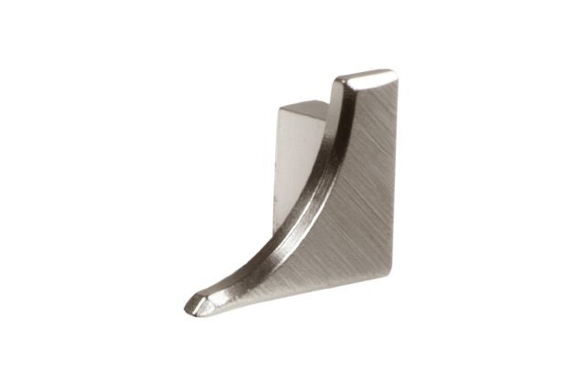 Dilex Ahka Right End Cap Metal Tile Edging Trim - Brushed Nickel Anodized Aluminum - 1/4" X 1/2"