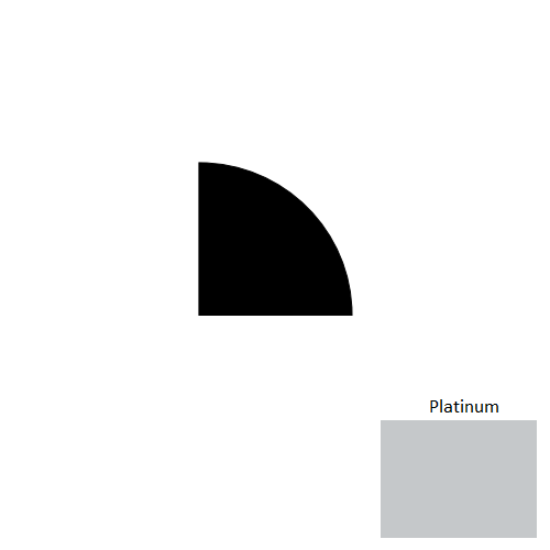Johnsonite Platinum Rubber Moulding / Trim - 1/2" X 8 Ft (96") X 1/2" Millwork Quarter Round - Millwork Quarter Round