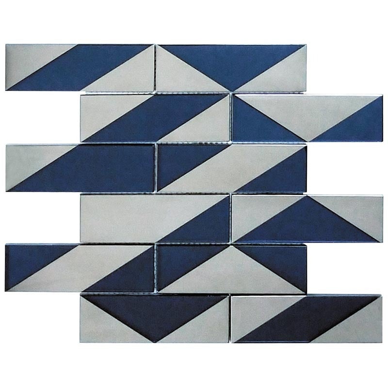 Monaco Moneghetti Marine Glass Mosaic - 1.9" X 5.9" Brick - Glossy