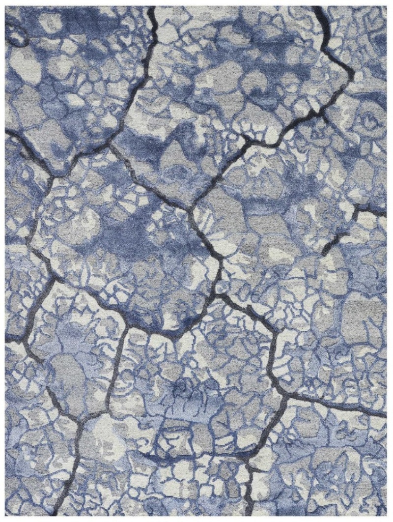 Divine Mist Div02 Wool Blend Contemporary Area Rug - 6 Ft X 8 Ft - Mist