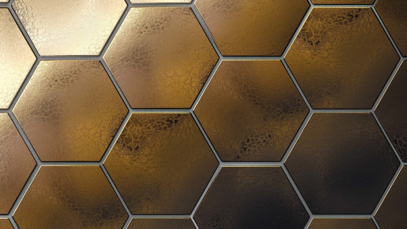 Hedron Flat Metallic Ceramic Tile - Glossy - 4" X 5"