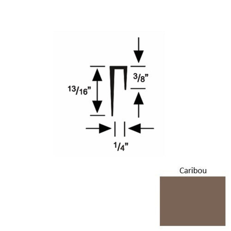 Solid 47 Caribou Rubber Cove Cap Square - 1/4" X 9 Ft (108")