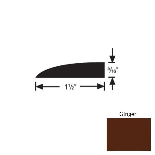 Flextones Ginger Vinyl 177B Carpet Edge Reducer - 1 1/2" X 12 Ft - Thermoplastic