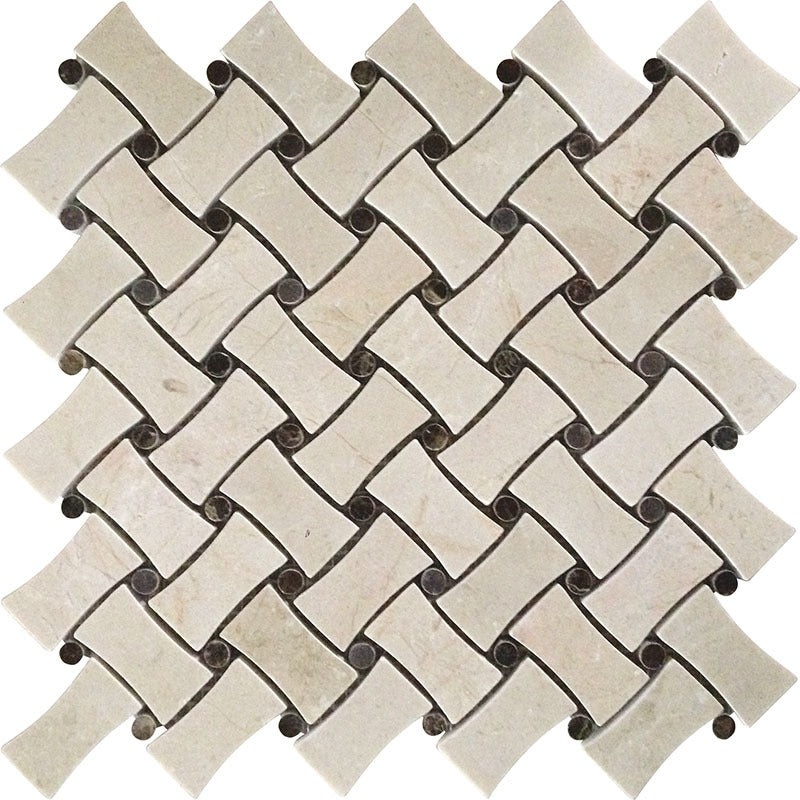 Valencia Crema Marfil / Emperador Dark Marble Mosaic - Pinoso - Polished