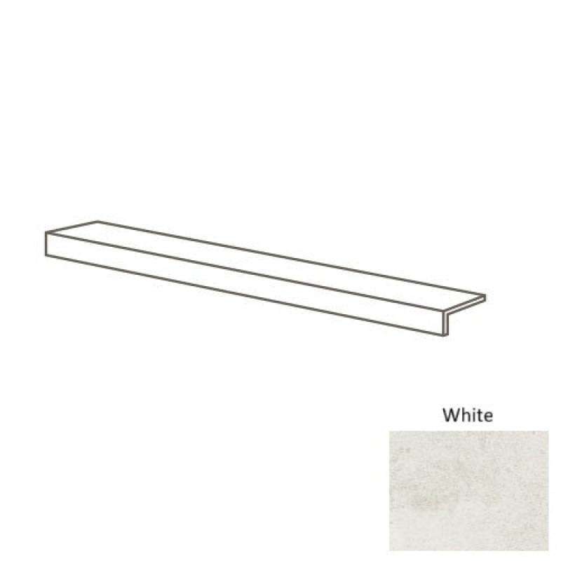 Rekindle White Porcelain Coping - Matte - 12" X 24"