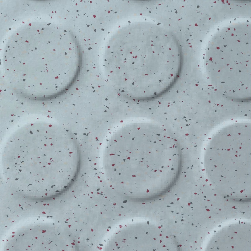 Johnsonite Palous Falls Raise Round Color Splash Speckled Rubber Tile - Textured - 24" x 24"