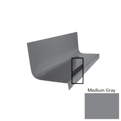 Flextones Medium Gray Type 1776 With Flush Carborundum Strip Distinct Designs Rubber - 20 1/2" X 72" Stair Tread - Rgt Radial Ii Raised Disc Design