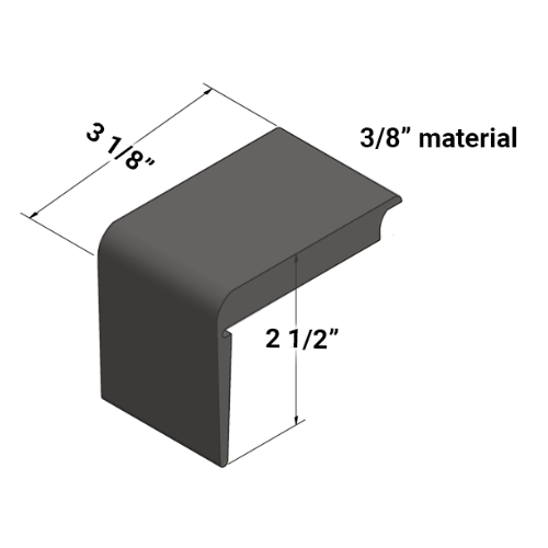 Johnsonite Dark Brown Vinyl Recessed Stair Nose