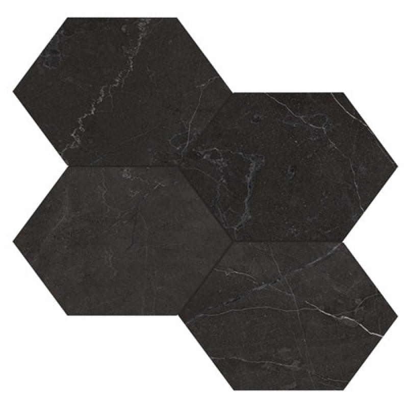 La Marca Nero Venato Porcelain Mosaic - 6" Hexagon