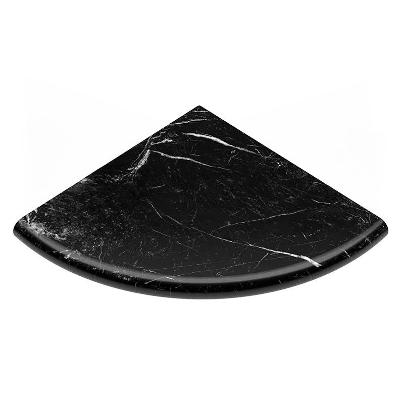 Nero Marquina Marble Corner Shelf - 9" Radius - Polished