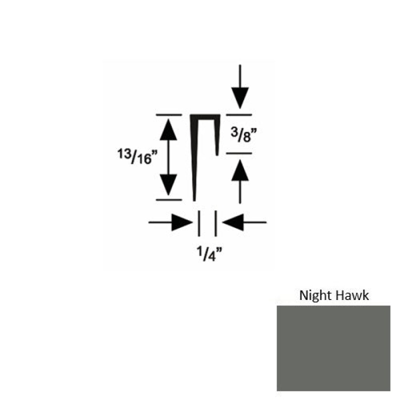 Solid 47 Night Hawk Rubber Cove Cap Square - 1/4" X 9 Ft (108")