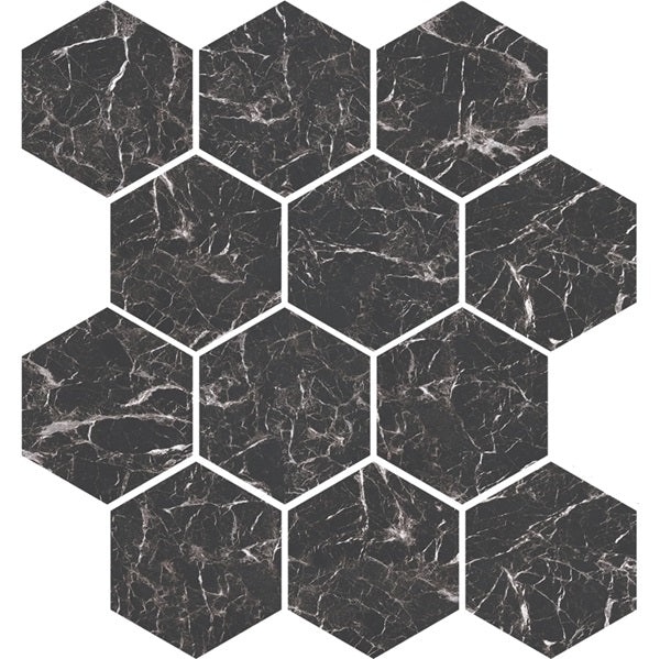 Venatura Penumbrix Porcelain Mosaic - 3" Hexagon