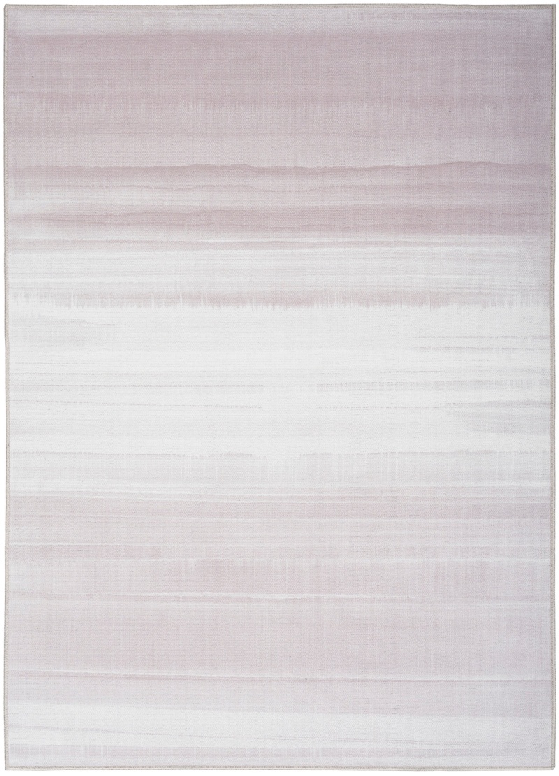 Launder Ivory Polyester Modern Area Rug 4 Ft x 6 Ft