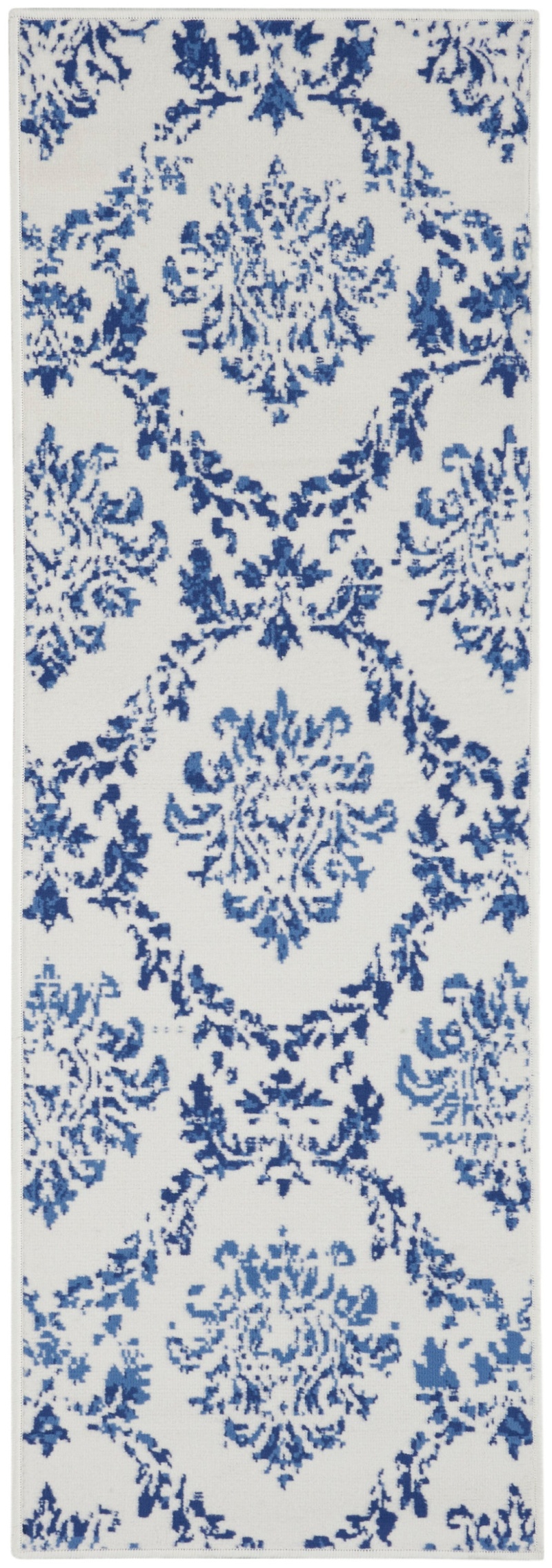 Whimsicle Whs01 Ivory Navy Polypropylene Area Rug Runner