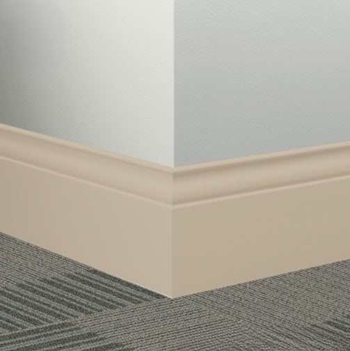 Johnsonite Clay Rubber Millwork Contoured Wall Base - 5 1/4" X 96" X 3/8" Inflection - Millwork Contoured Wall Base