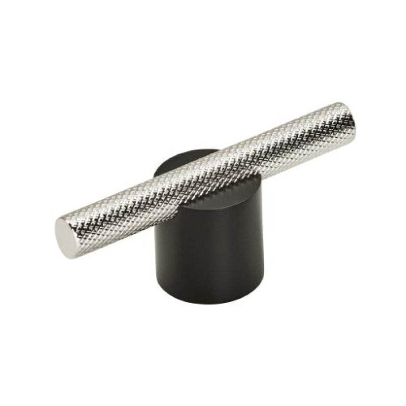 Transcendent Aluminum Bar Cabinet Pull - Matte Black / Polished Nickel
