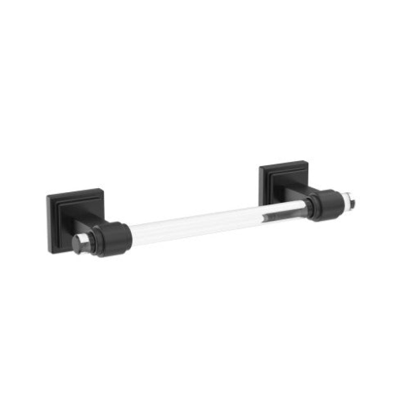 Glacio Zinc & Acrylic Single Wall Mounted Towel Bar - Clear / Matte Black