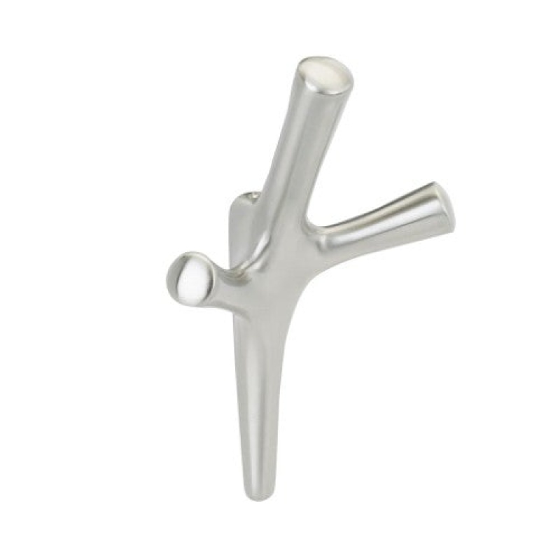 Kodiak Zinc Triple Prong Decorative Hook - Satin Nickel - 6 5/16" (160 Mm) Length