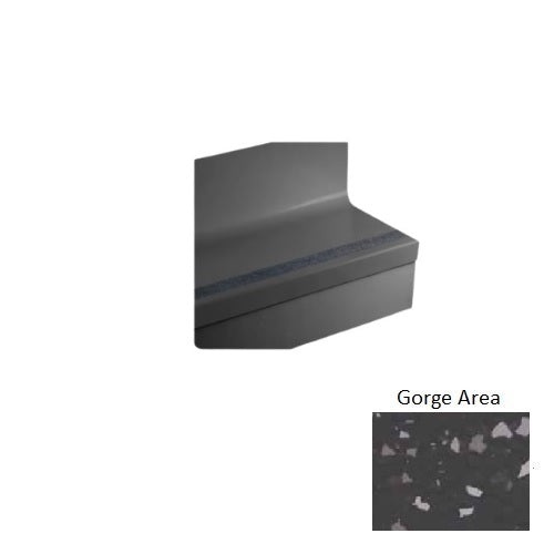 Johnsonite Gorge Area Circulinity Fast Lane Rubber Moulding / Trim - 19" x 36" Angle Fit Speckled Stair Tread With Rise…