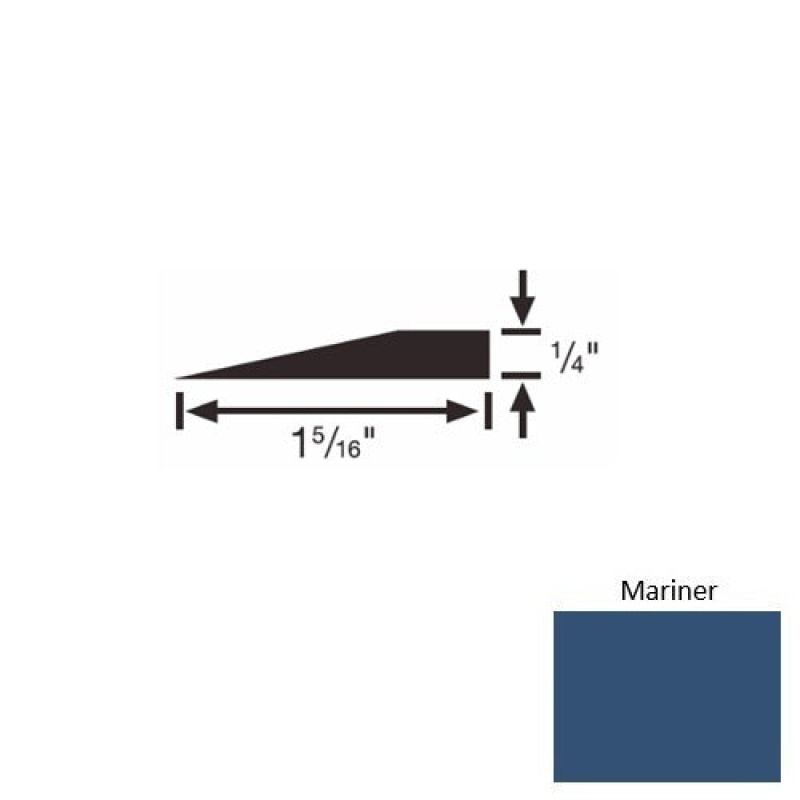 Solid 24 Mariner Rubber Reducer Strip - 1 5/16" X 9 Ft (108") X 1/4"