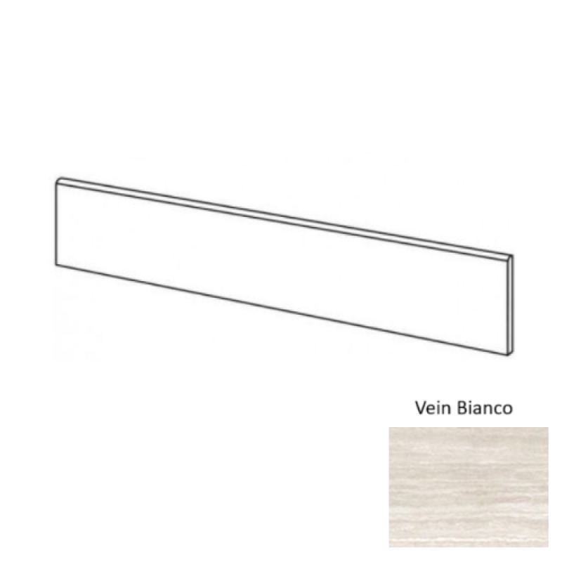 Realstone Travertino Vein Bianco Porcelain Floor & Wall Trim - 3" X 24" Bullnose - Matte