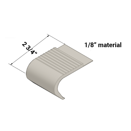 Johnsonite Grey Haze Vinyl Round Stair Nose Trim