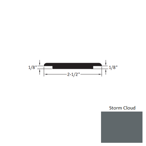 Johnsonite Storm Cloud Vinyl Moulding / Trim - 2 1/2" X 12 Ft (144") X 1/8" - 1/8" Wheeled Traffic Transition - Wheeled Traffic Transition