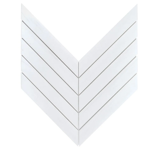 Rotunda Dolomite Marble Mosaic - 2" X 10" Chevron - Honed