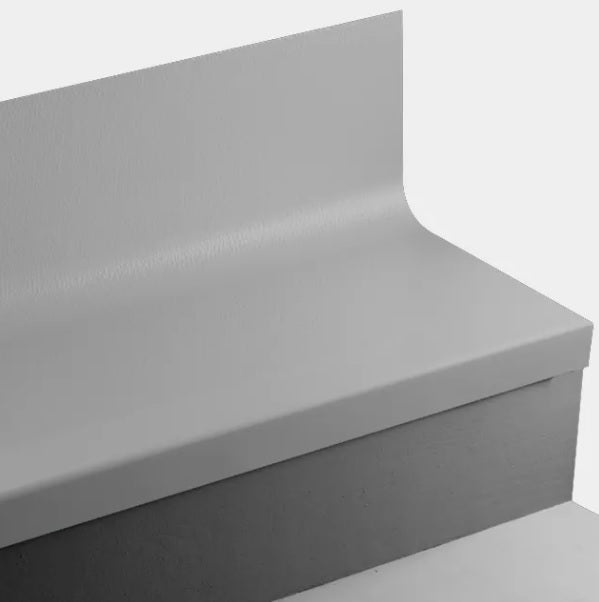 Johnsonite Medium Grey Hammered Rubber Stair Tread with Riser