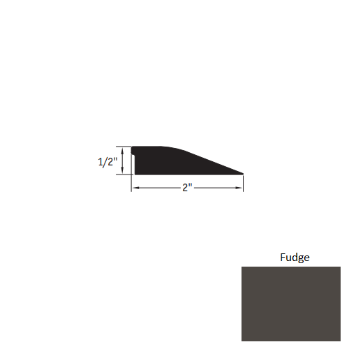 Johnsonite Fudge Vinyl Moulding / Trim - 1/2" X 12 Ft (144") Carpet Reducer - Carpet Reducer