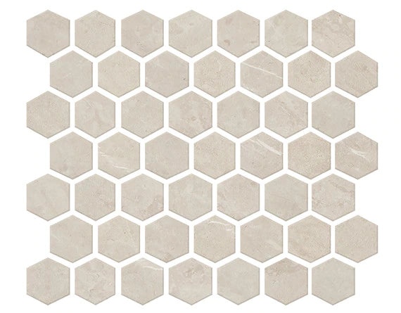 Core Fundamentals Prime Dynamic Beige Ceramic Mosaic - 1 1/2" Hexagon - Matte