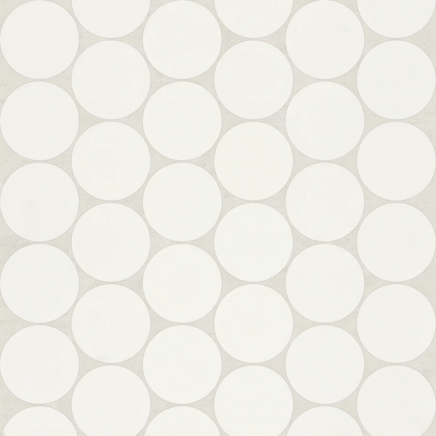 Marin Pearl White Porcelain Mosaic - 2" X 2" Penny Round - Matte