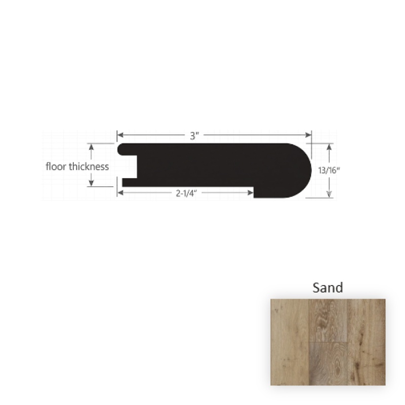 Premier Sand Hardwood Moulding / Trim - 3" X 90" Flush Stair Nose - Wire Brushed