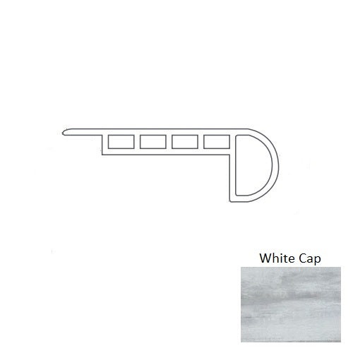 Adura Max Rectangles (Mar) Cape May White Cap 94" Overlap Stair Nose Trim