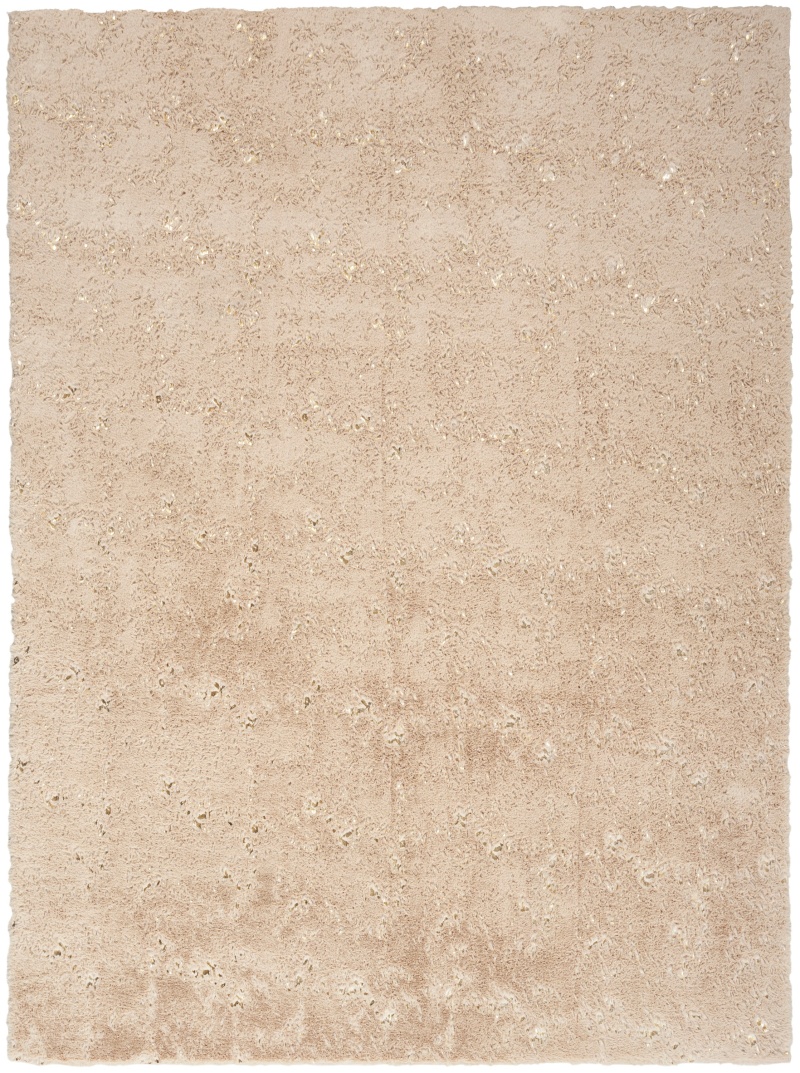 Beige Gold Polyester Glam Area Rug