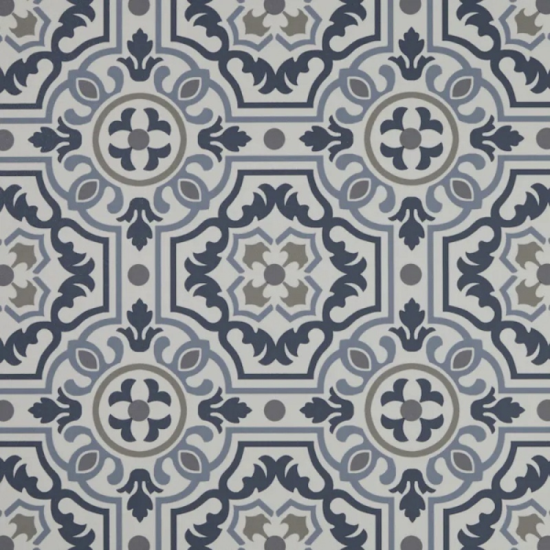 Silver Tapestry Denim Resilient Luxury Sheet Vinyl - Pattern