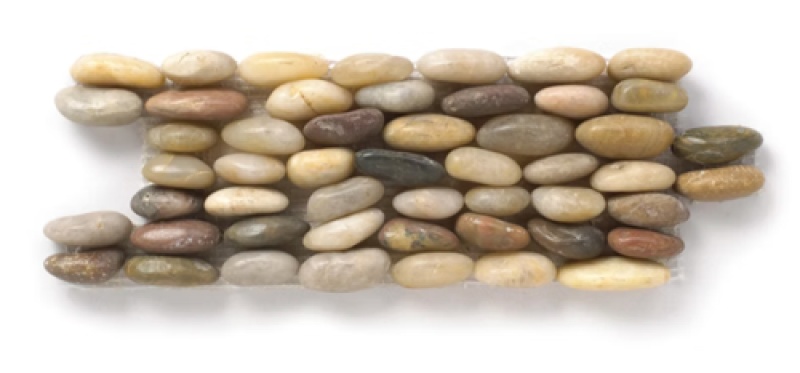 Rainbow Interlocking Pebble Mosaic - 4" X 12" - Polished