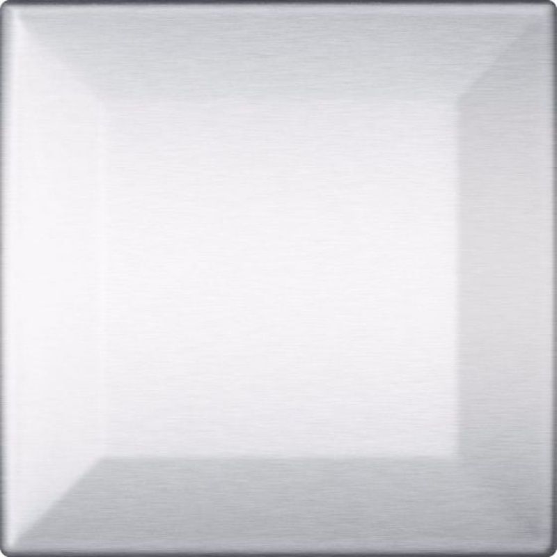 Stainless Steel Accent Beveled Tile - Fiberock Backer - 4" X 4" Accent Beveled