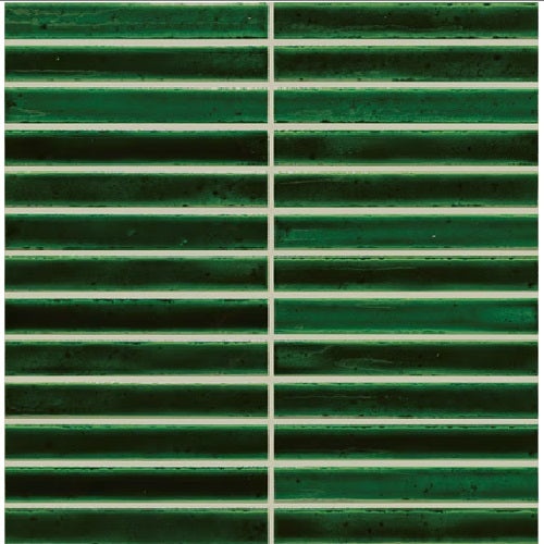 Cotto Revival Clover Crackle Ceramic Mosaic - 1" X 6" Stacked - Glossy
