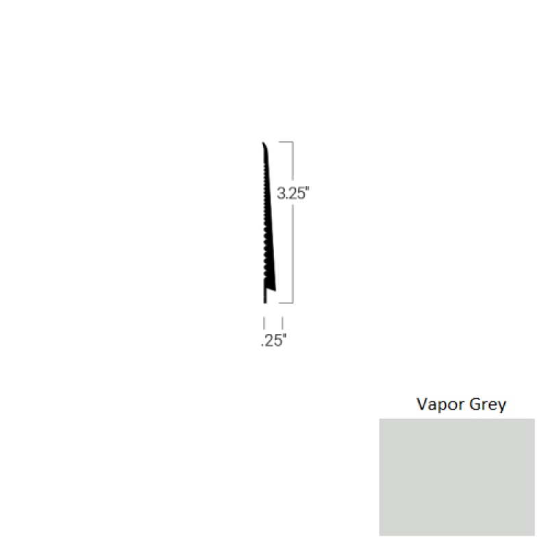 Johnsonite Vapor Grey Rubber Tightlock Carpet Base