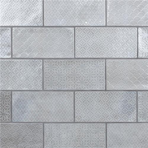 Camden Decor Grey Ceramic Tile - Glossy - 4" x 8"