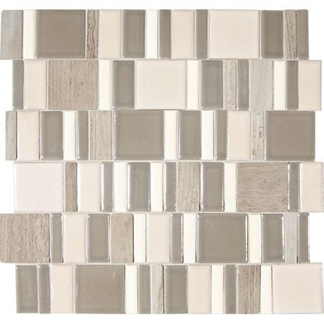 Midpark Mosaics Rainstorm Stone & Porcelain Mosaic - 2" X Random Lengths - Mixed, Per Pack: 11.1 Enter Quantity In Sqft
