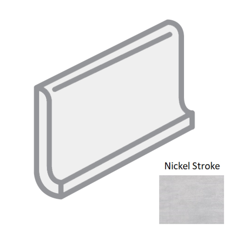 Brush Stroke Nickel Stroke Porcelain Floor & Wall Trim