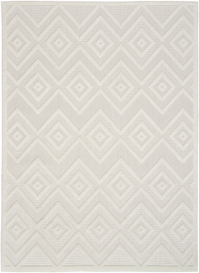 Versatile Ivory / White Modern Area Rug 6 ft x 9 ft